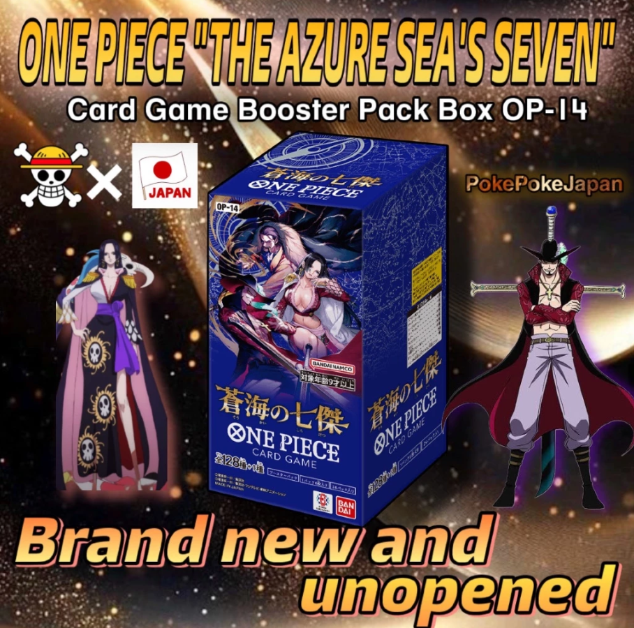 one piece op 14 booster box ONE PIECE Card Game OP-14 "THE AZURE SEA'S SEVEN" Box – PokePokeJapan